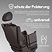 Golden Dog - Transportbox Hund mit Sicherheitsgurt M-52x44x33 cm - Leder Imitation Autositz Hund, Wasserdicht Hundesitz Auto - Beifahrersitz Hundebox Faltbar - Anschnallgurt Hundekorb Auto, Grau