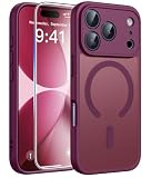 FNTCASE for Phone 2026 Pro Case/iPhone 17-Pro Case Wine Red Translucent