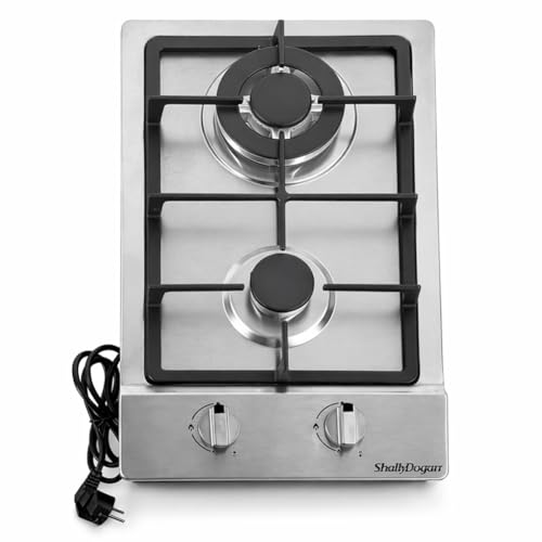 Shally Dogan Cucina Completa Monoblocco 80 X 60 X 85 Cm, Piano Cottura A 2 Fuochi E Lavello Con 3 Innesti In Acciaio Zincato 50 X 40 Cm, Rubinetteria Completa Con Fontana E Accessori Inclusa (Olmo) - 8