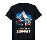 Zermatt Matterhorn Montagna Svizzera Inverno Sci Guidare Regalo Maglietta