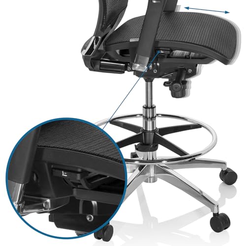 Siège de travail ergonomique noir Top Work 78 avec assise réglable