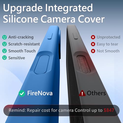Image of FireNova Magnetic for iPhone 17 Case, Compatible with MagSafe, [Integrated Silicone Camera Control Button] [Camera Protection] Anti-Scratch Microfiber Lining Phone Case, 6.3 inch, Blue
