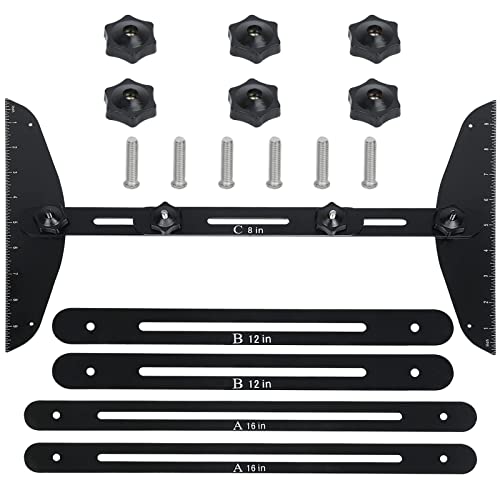 Stair Tread Template Tool, Stair Tread Jig Gauge Measuring Tool Adjustable 11.4In to 60.7In Length, Stair Jig Shelf Scribe Layout Tool Suitable for Stairs, Risers and Partitions