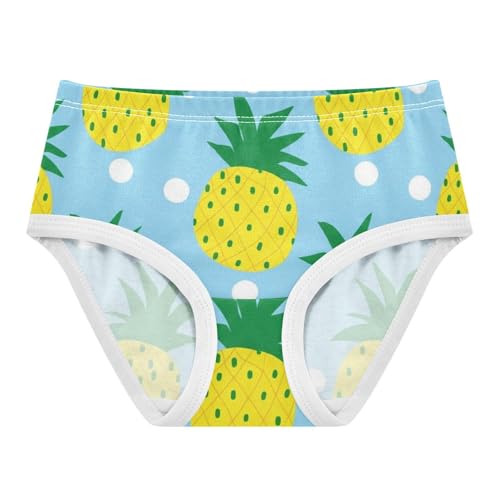 Yellow Pineapples Light Blue Toddler Girls Underwear 2t Cotton Cute Panties Girl Aesthetic Kids Briefs Undies