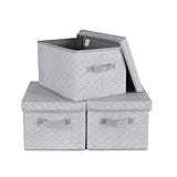 WUIKE Foldable Storage Bins with Lids, Storage Boxes with Handles, Closet Shelf Organizer, Fabric Storage Baskets for Bedroom, Decorative Storage...