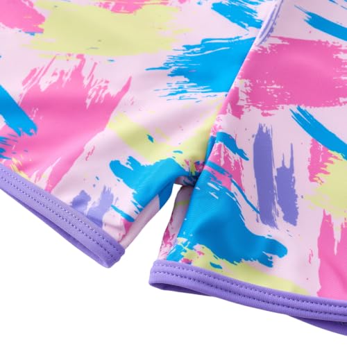Image of UMELOK Girl Rash Guard Swimsuit 2-Pieces Long Sleeve Bathing Suit 4-12Years | Kids Swimwear Sets,UPF 50+ Sun Protection,Soft And Comfortable Fabric,Swimming Pool,Beach