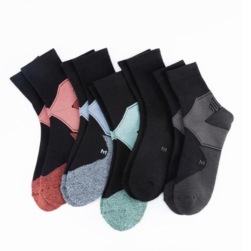 GLENMEARL Crew Socks for Women, 5 Pair Women's Cushioned Athletic Cotton Sock, Calf Boot Socks, Crew Sports Sock for Hiking3