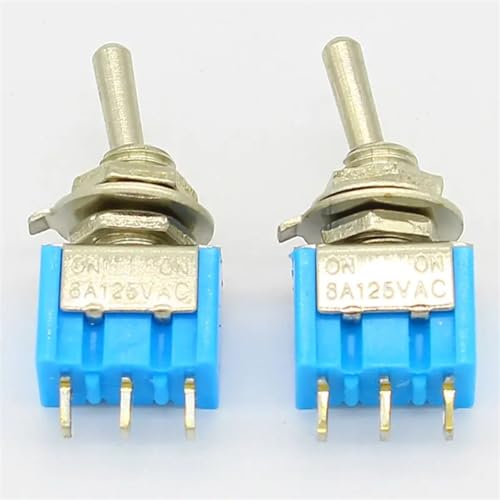 Interruptor de palanca SPDT mini de 3 pines 6A y 125VAC para proyectos de electrónica 5 uds