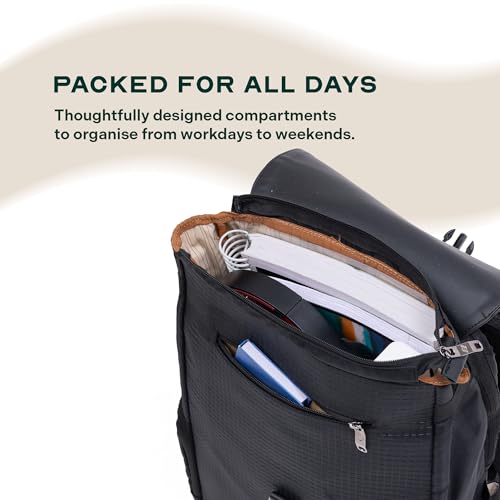 Image of Assembly Arto Laptop Backpack for Men Women 15.6 Inch Quilted Office Travel Bag with Trolley Sleeve Business Travel Bag
