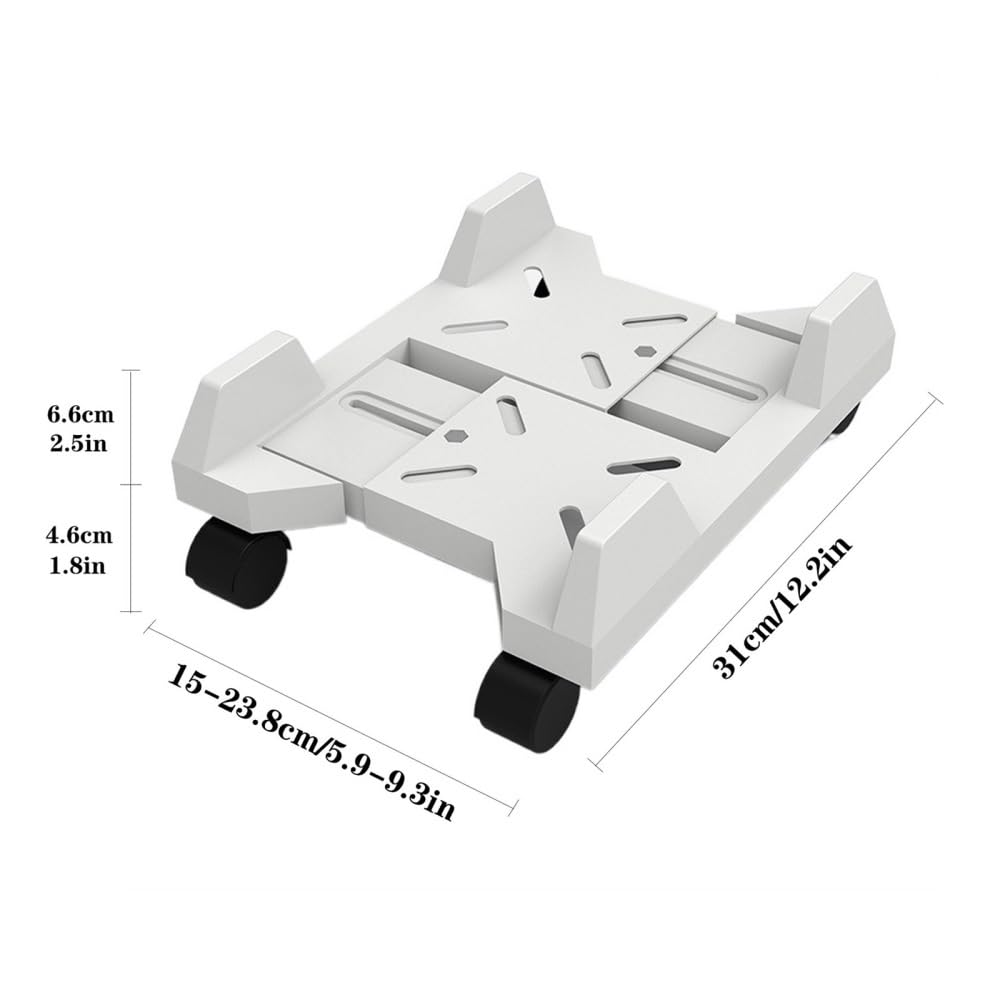 Supporto per Torre per Computer, Supporto per CPU Mobile, Supporto da Pavimento per Torre per PC Desktop con Ruote, Carrello Porta-Case per PC con Larghezza Regolabile e 4 Ruote gi