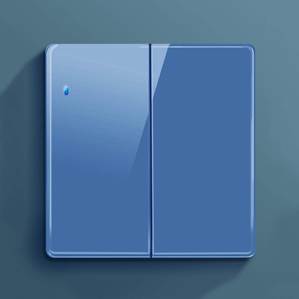 Interruptor de luz,Interruptor de luz táctil, Panel de interruptores de control de accesorios de iluminación de pared interior de 86 interruptores con luz indicadora de LED (Color: panel en blanco) (C