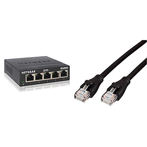 Switch Ethernet Netgear 5 Ports avec Câble RJ45 Cat 6 pour Optimiser le Bureau à Domicile