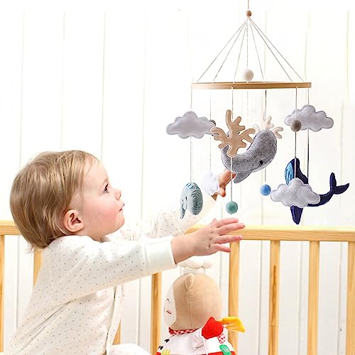Support mobile en bois pour lit de bébé et table à langer nuages - 2