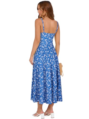 Image of YIOYOLA Corset Dress for Women Casual Tea Party Summer Wedding Guest Flowy Midi Sundress