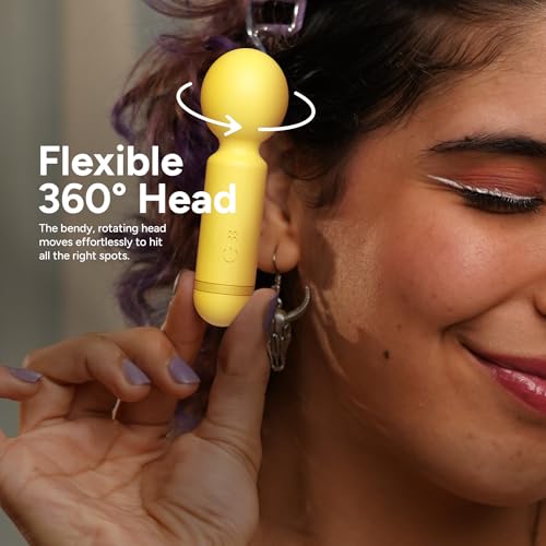 Image of MyMuse Pop Mini Massager, Cordless Electric Machine, 10 Modes, Full Body Personal Wand Massage, USB Rechargeable, Waterproof, Perfect for Gifting, 150 Day's Warranty - Lemon Tart