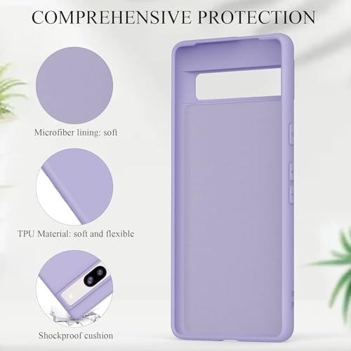 Image of MOBILOVE Back Cover Case for Google Pixel 8a | Pure Liquid Soft Matte Silicone Case with Logo and Comes with Camera and Screen Protection Back Cover for Google Pixel 8a (Purple)