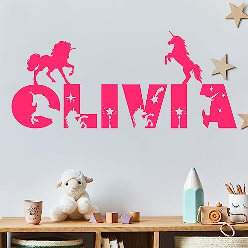 Vinilo Decorativo Nombre Unicornio Personalizable para Niñas