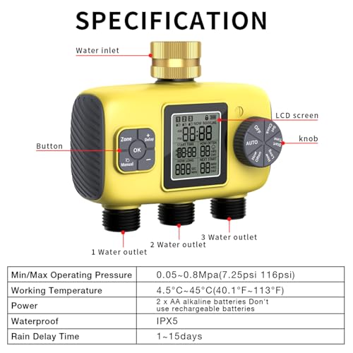 Minuteur d'eau intelligent programmateur irrigation automatique jardin