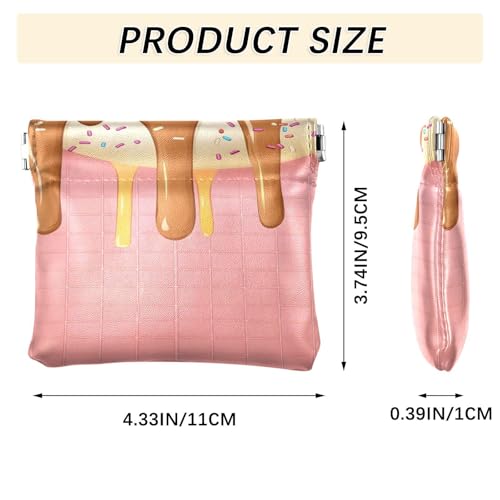 Coin Purse for Women Ice Cream Donuts Strawberry Waffles Print Coin Pouch Change Holder PU Leather Mini Wallet Portable Coin Bag Money Pocket3