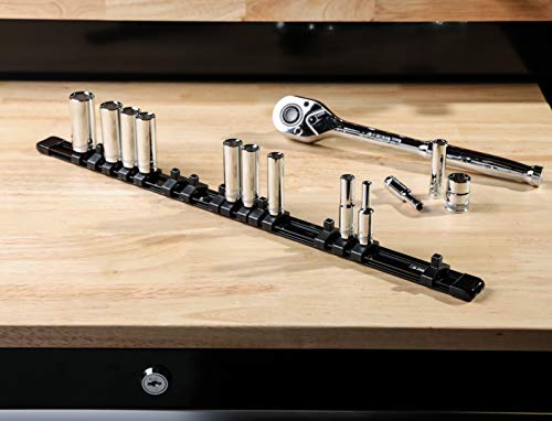 image for ARES 70084-1/4-Inch Drive Aluminum Socket Organizer - Store up to 16 S