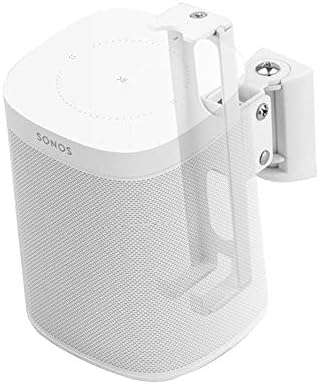 EMAQUIN Wall Mounts Brackets-Pair Set(2PCS) for SONOS ONE/SONOS ONE SL/SONOS Play 1 Speaker (Include 2PCS,Swivel and Tilt,Compatible with Both SONOS ONE/ONE SL/SONOS Play 1,White Pair)