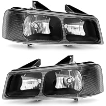 Headlight Assembly for Chevy 03-24 Express GMC Savana 1500/2500/3500/4500 Headlamp with Black Housing Clear Lens Corner Amber Replacement Left+RightW/O Bulbs