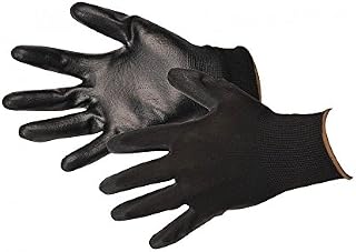 12 PAIRS OF NEW PU BLACK COATED WORK GLOVES PRECISION SIZE 9/LARGE GARDENNING By YBS BRAND
