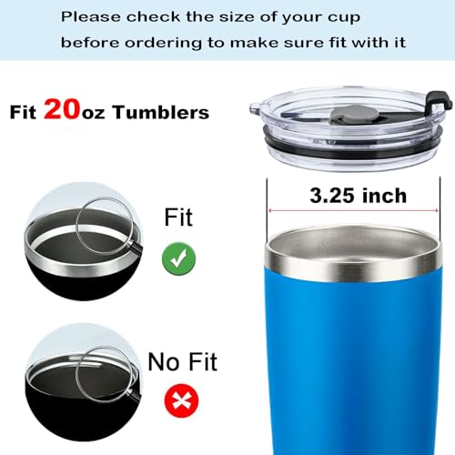 Tumbler Lids Spillproof 20oz,4 Pack Splash Resistant Lid for Beast,Juro,Ozark Trail,Rae Dunn,Atlin,Coffee Mug and More Cooler Cup,Covers for 20 Ounce Tumbler