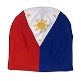 HJKLONE Filipino Philippine Flag Beanie Skull Cap Soft Slouchy Beanie Hip Hop Sleep Cap Running Hat for Men Women