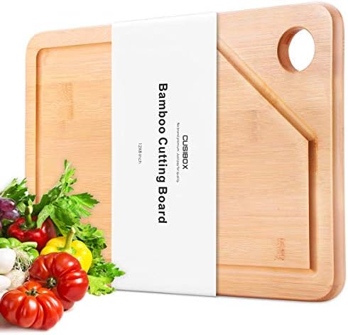 Extra Large Bamboo Cutting Board, 18x12 Chopping Block and with Juice Drip Groove, Cutting Boards for Kitchen, Heavy Duty Chopping Board and Carving Board