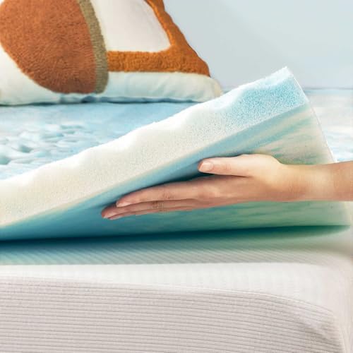 Image of Best Price Mattress 2 Inch 5-Zone Swirl Gel Aerobreeze Foam Mattress Topper, CertiPUR-US Certified, Dorm Essentials, Twin
