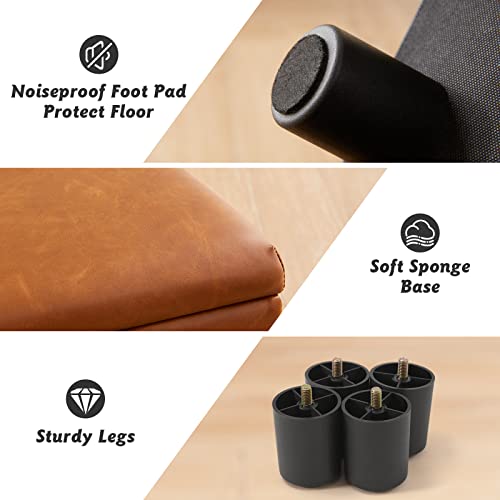 Baksea Small Footstool, Foot Stools Ottoman, Small Foot Stool With Storage Anti-Slip Rectangle Ottoman Foot Rest Stool For Couch, Under Desk, Living Room, Bedroom Foot Stool Faux Leather Brown #TOP6