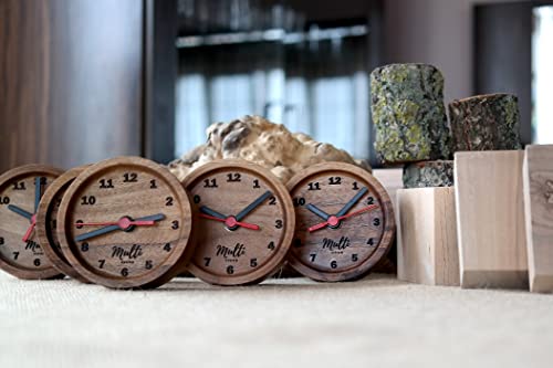Handmade Walnut Wood Desk Clock,, Wooden Analog Desktop Clock, Solid Wood Desk Clock, Wood Clock, Bedroom Clock, Table Clock, Analog Desk Clock, Handmade Wood Desk Clock #TOP6
