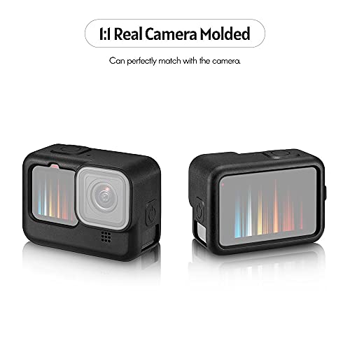 Moniss Action Camera Cage silicone capa protetora acessório fotográfico com tampa de lente substitui
