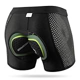 NICEWIN Radunterhose Herren mit Sitzpolster Radlerhose Unterwäsche 4D Gepolsterte Fahrradhose Kurz Atmungsaktive schnelltrocknende stoßfeste Herren Fahrrad Unterhose