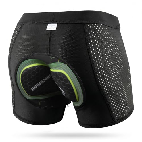 NICEWIN Radunterhose Herren mit Sitzpolster Radlerhose Unterwäsche 4D Gepolsterte Fahrradhose Kurz Atmungsaktive schnelltrocknende stoßfeste Herren Fahrrad Unterhose