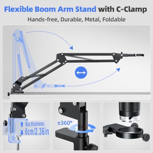 Image of JL109A 10.1 inch Digital Microscope with Screen, Flex Arm Stand