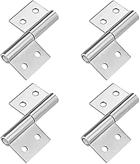 4 Pcs Flag Hinges, Stainless Steel Small Slip Joint Flag Hinges, Lift Off Left Handed Detachable Door Hinges 2-inch Long