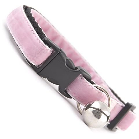 Kitten Collars for Kittens and Small Cats Safety Buckle Baby Pink Velvet Cover