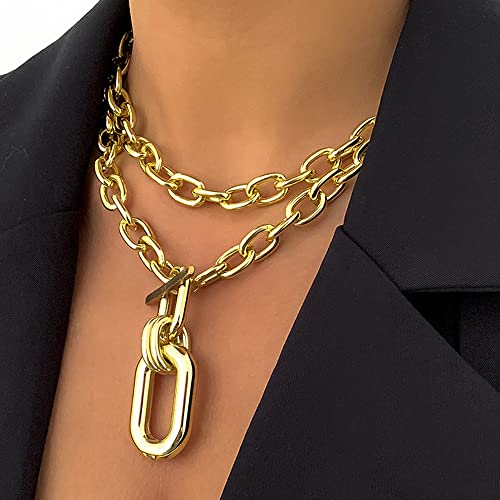 Punk Choker Necklace Chunky Chain Link Necklace for Women3