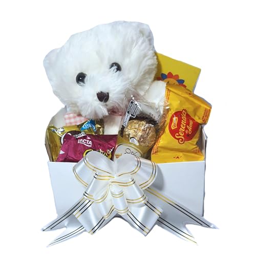 Cesta Presente Dia Da Mulher, Ursinho, Bombons, Chocolates