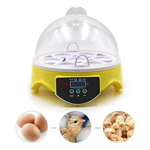 MUYIRTED Brutmaschine 7 Eier, Digital LED Display Inkubator Hühner Brutautomat, Brutkasten für Huhn Ente Wachtel Reptilien Schildkröten Vogel, Einstellbare Temperatur