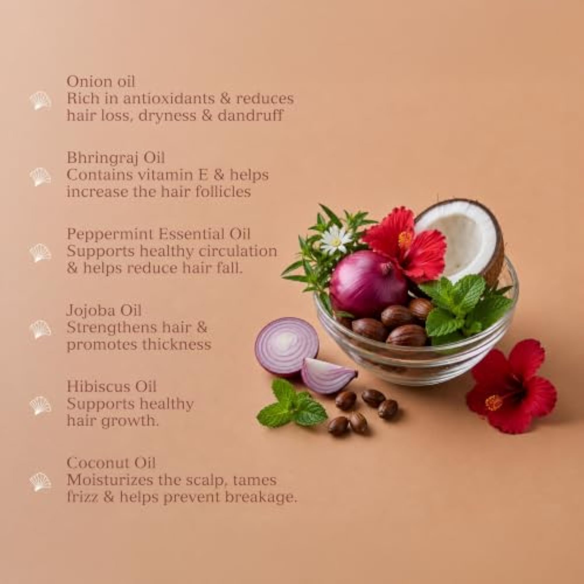 Organic Onion Hair Oil with 5 Natural Growth Boosters