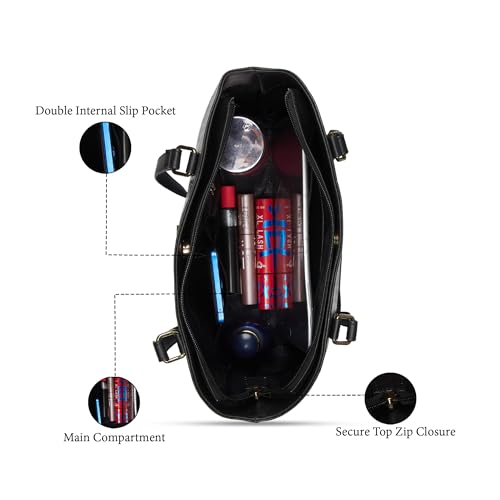 Image of Caprese York Medium Tote Bag for Women | Stylish, Durable, Multi-Compartment Design for Work, Travel, Shopping | Large Capacity, Comfortable Straps, Ideal for Tab & Essentials