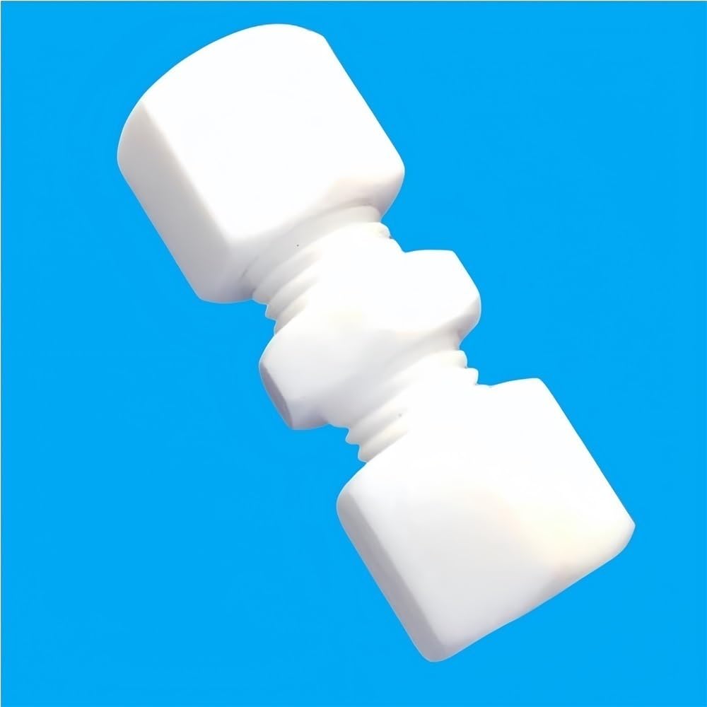 Tube Connector 1-35mm PTFE Compression Union Connector Pipe Fitting, High Temperature Resistance Quick Connect Hose 1pc(16mm)