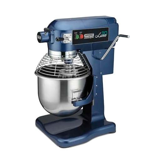 Waring Commercial WSM20L 20 qt Planetary Counterop Mixer 1 hp, 120v, 1100 Watts, 5-15 Phase Plug, Blue, 21.8" Wide, 21.8 Deep, 28.7" High