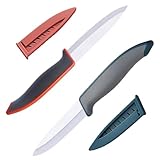 2Pcs Ultra Sharp Ceramic Knife, 4 Inches Large Blade, Safe Ceramic Rust-resistant Paring Knives, Healthy Fruit Knives, Used for Cutting Fruits, Meat Dishes, Cooked Food