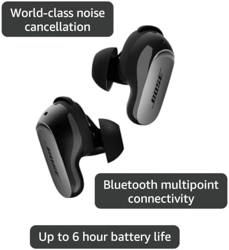 Bose QuietComfort Ultra Earbuds (2nd Gen) - Wireless Noise Cancelling Earbuds with Mic, Immersive Audio, USB-C Charging, Up to 6 Hours Battery, IPX4 Rating, Black - 2