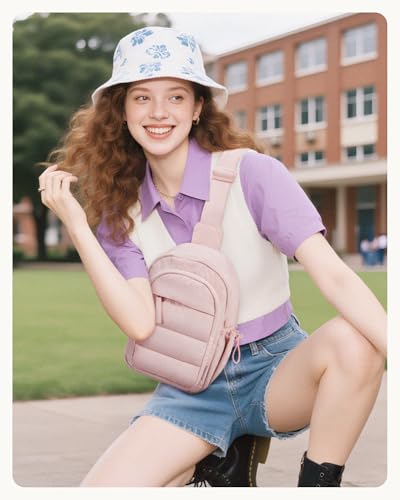 Image of BAGSMART Small Sling Bag for Women, Puffer Crossbody Bag Purses Hobo Handbag Fanny Packs for Travel Hiking