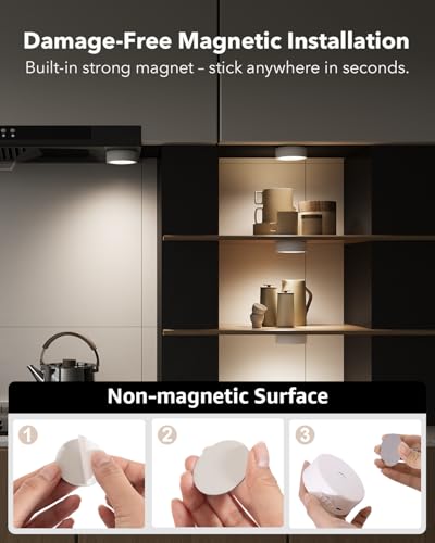Tedmos 2400mAh USB Rechargeable Puck Lights, Motion Sensor Cabinet Lighting - image 8